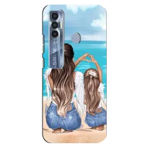 Чохол з друком для TECNO Spark 7 Pro - (Мама з дитинкою) (AlphaPrint) (Мама з донькою)