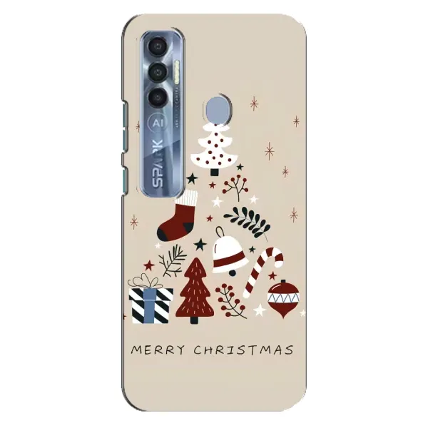 Чехол с принтом «Merry Christmas» для TECNO Spark 7 Pro