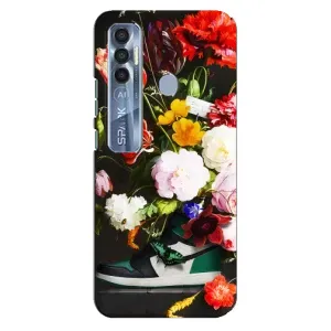 Бренднові Чохли для TECNO Spark 7 Pro - (PREMIUMPrint) (Nike цветы)