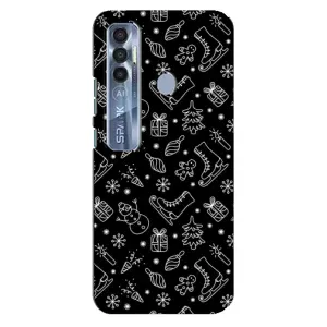 Новорічні, Святкові Чохли для TECNO Spark 7 Pro - 2024 год (Новорічний фон)