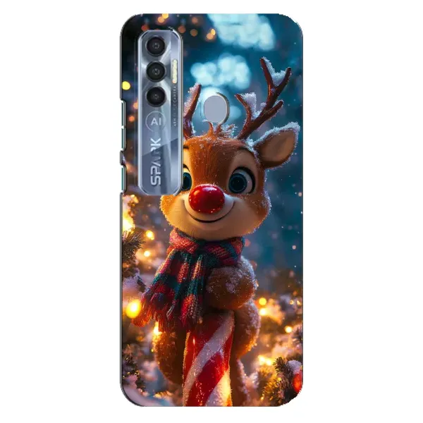 Чехол с принтом «Олень с шарфом» для TECNO Spark 7 Pro Чехол с принтом «Олень с шарфом» для TECNO Spark 7 Pro