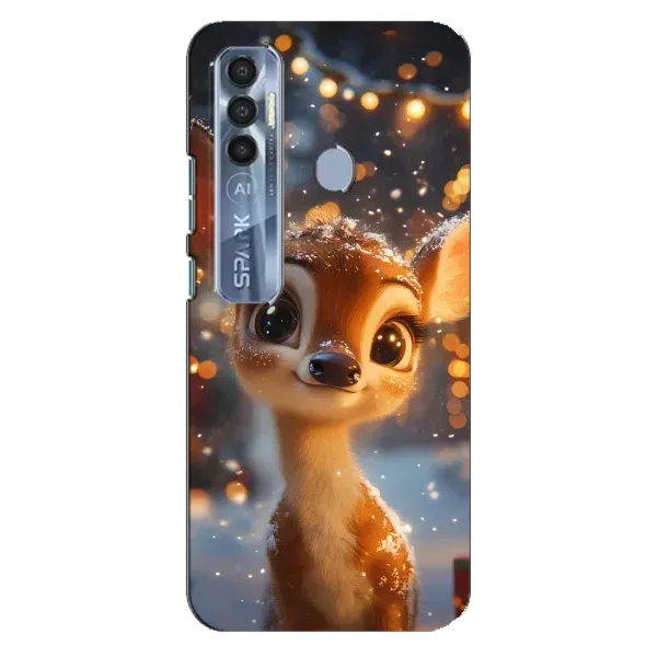 Чехол с принтом «Олененок среди гирлянд» для TECNO Spark 7 Pro Чехол с принтом «Олененок среди гирлянд» для TECNO Spark 7 Pro