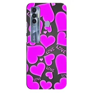 Чехлы для любимой на ТЕКНО Спарк 7 Про (VPrint) (Pink hearts)