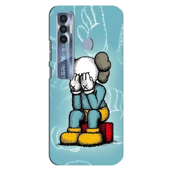 Чехол с принтом «Плач Bearbrick» для TECNO Spark 7 Pro