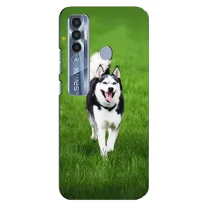 Чохол з Хаскі TECNO Spark 7 Pro - (AlphaPrint) (Радісний Хаскі)