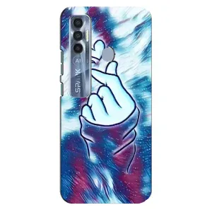 Чохол з принтом для TECNO Spark 7 Pro (AlphaPrint - Знак сердечка) (Радужне серце)