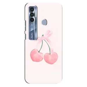 Чехол с розовым рисунком для TECNO Spark 7 Pro (Розовые вишни)