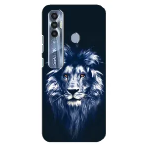 Чохол з картинкою ЛЕВ для TECNO Spark 7 Pro (VPrint) (Синій Лев)