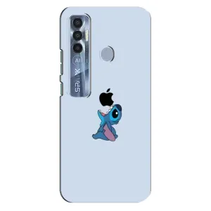 Чохол з принтом Стіч на TECNO Spark 7 Pro (Stitch apple)