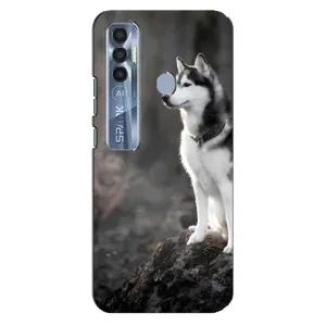 Чохол з Хаскі TECNO Spark 7 Pro - (AlphaPrint) (Вірний собака)