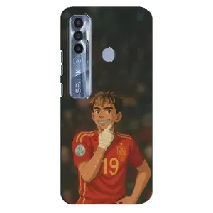 Чехол с футболистом Ламин Ямаль TECNO Spark 7 Pro (Ямаль аниме)