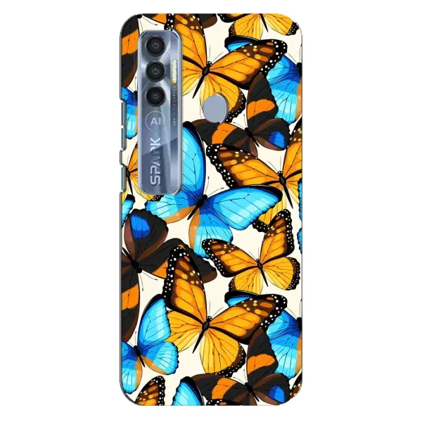 Чохол з принтом «Яскраві метелики» для TECNO Spark 7 Pro