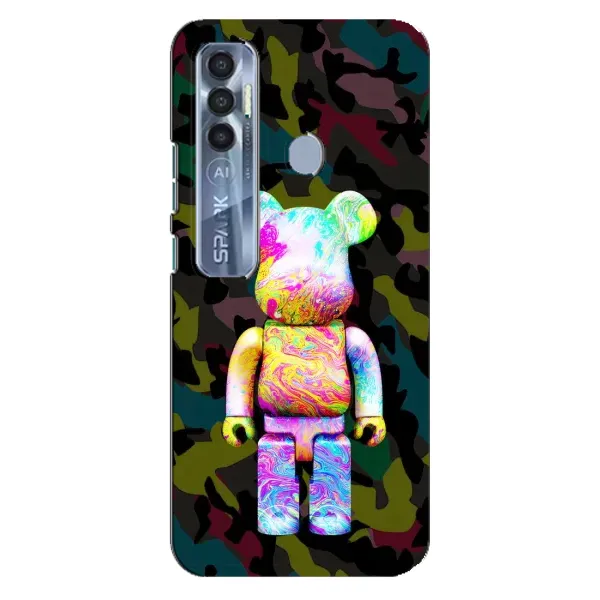 Чехол с принтом «Яркий Bearbrick» для TECNO Spark 7 Pro