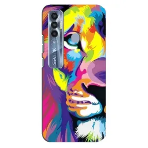 Чохол з картинкою ЛЕВ для TECNO Spark 7 Pro (VPrint) (Яскравий Лев)