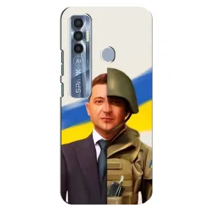 Чохол для TECNO Spark 7 Pro (AlphaPrint - с принтом Зеленського) (Зеленский солдат)