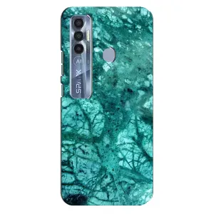 Мраморний чехол на TECNO Spark 7 Pro (VPrint) (Зелений мрамор)