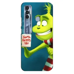 Різдвяні Чохли для TECNO Spark 7 Pro (VPrint) (Зелений Грінч)