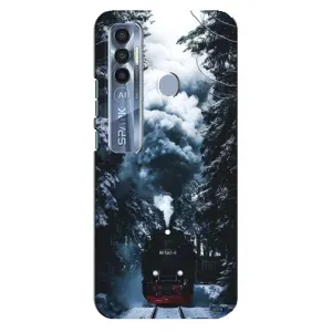 Новорічні, Святкові Чохли для TECNO Spark 7 Pro - 2024 год (Зимовий потяг)