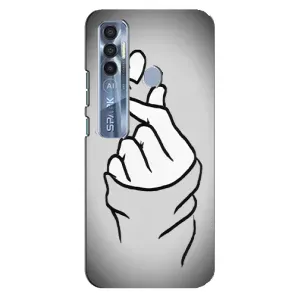 Чохол з принтом для TECNO Spark 7 Pro (AlphaPrint - Знак сердечка) (Значок Love)