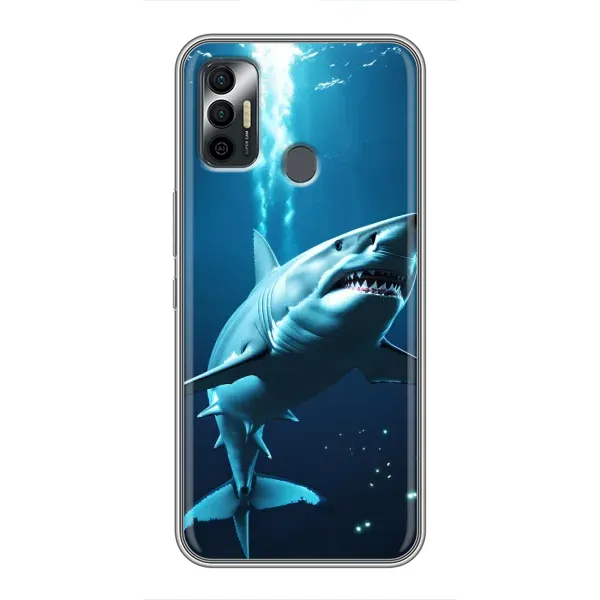 Чехол с принтом «Акула под водой» для TECNO Spark 7P Чехол с принтом «Акула под водой» для TECNO Spark 7P