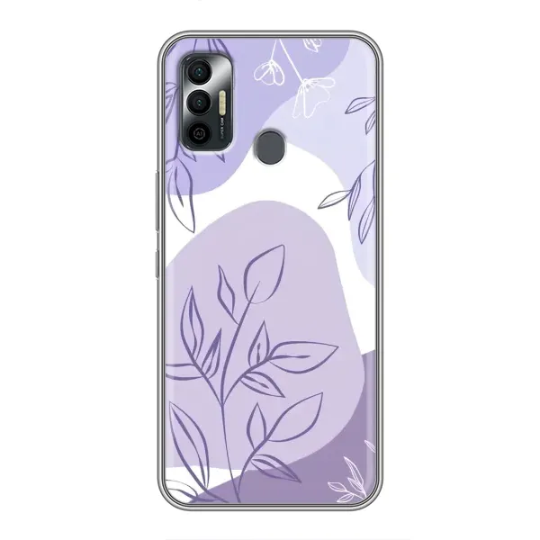 Чехол с принтом «Фиолетовые листья абстракция» для TECNO Spark 7P