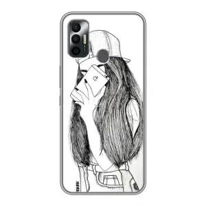 Чехол с печатью для TECNO Spark 7P - (Мода) (AlphaPrint) (Фото девочки)