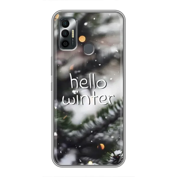 Чехол с принтом «Hello winter» для TECNO Spark 7P