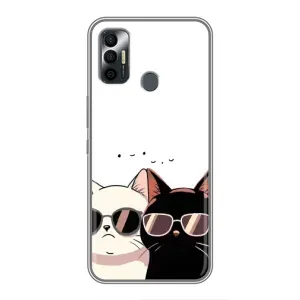 Чехол с рисунком кот на TECNO Spark 7P (Коты в очках)