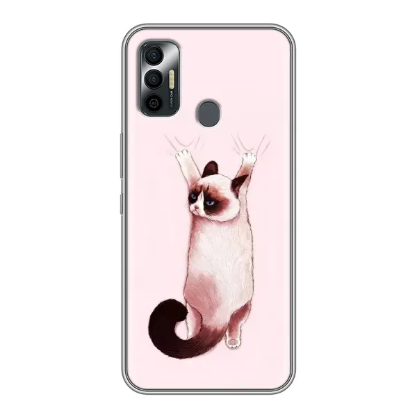 Чехол с принтом «Котик падает» для TECNO Spark 7P