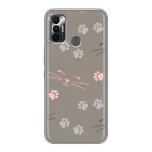 Чехол с рисунком кот на TECNO Spark 7P (Лапы и усы)