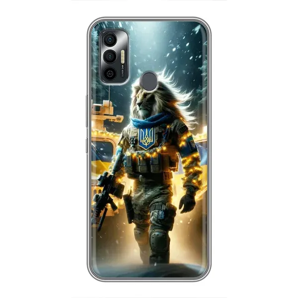 Чехол с принтом «ЛЕВ ЗСУ» для TECNO Spark 7P