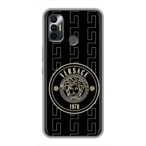 Чохли VERSACE для ТЕКНО Спарк 7П (PREMIUMPrint) (Лого Версаче)