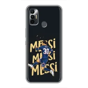 Чехлы для TECNO Spark 7P (Leo чемпион) (AlphaPrint) (Messi ПСЖ)