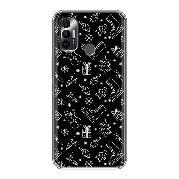 Чехол с принтом «Новогодний фон» для TECNO Spark 7P
