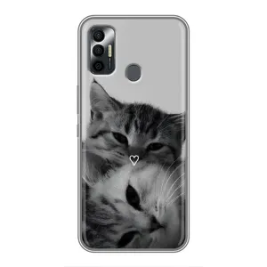Чехол с рисунком кот на TECNO Spark 7P (Пара котов)