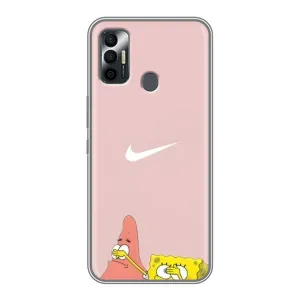 Чехол с принтом «Патрик и Губка» для TECNO Spark 7P