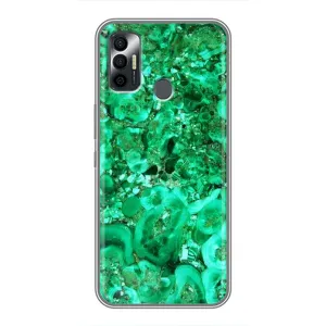 Мраморный чехол на TECNO Spark 7P (VPrint) (Салатный Мрамор)