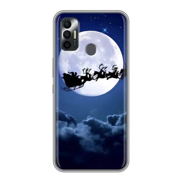 Чехол с принтом «Санта - луна» для TECNO Spark 7P
