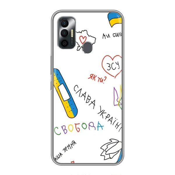 Чохол з принтом «Стикер» для TECNO Spark 7P