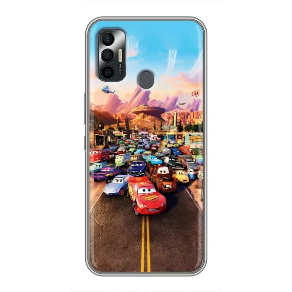 Чохол з принтом «Тачки на трасі» для TECNO Spark 7P