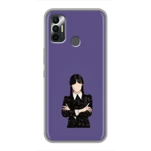 Чохли Венсдей на TECNO Spark 7P Уенсдей (AlphaPrint) (Венздей у чорному)