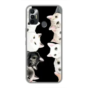 Чехол с принтом «Взгляд котов» для TECNO Spark 7P