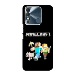 Чехол Майнкрафт на TECNO Spark 8 (AlphaPrint) Minecraft (герои Minecraft)