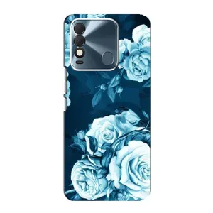Чехлы (ART) Цветы на TECNO Spark 8 (VPrint) (Голубые Бутоны)