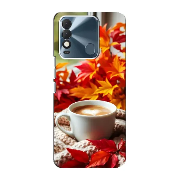 Чехол с принтом «Кофе и листья» для TECNO Spark 8 Чехол с принтом «Кофе и листья» для TECNO Spark 8