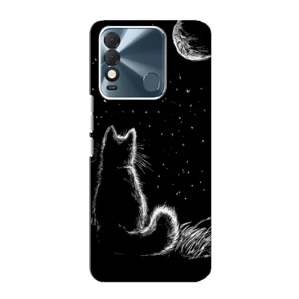 Чехол с принтом «Котик и луна» для TECNO Spark 8