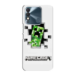 Чехол Майнкрафт на TECNO Spark 8 (AlphaPrint) Minecraft (крипер Майнкрафт)
