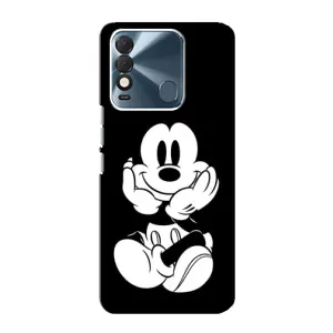 Эксклюзивный чехол для TECNO Spark 8 (AlphaPrint - Мультяшные) (Микки на черном)
