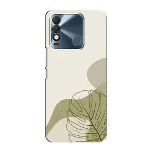 Силиконовый чехол с принтом в цветах на TECNO Spark 8 (Зеленая монстера дизайн)