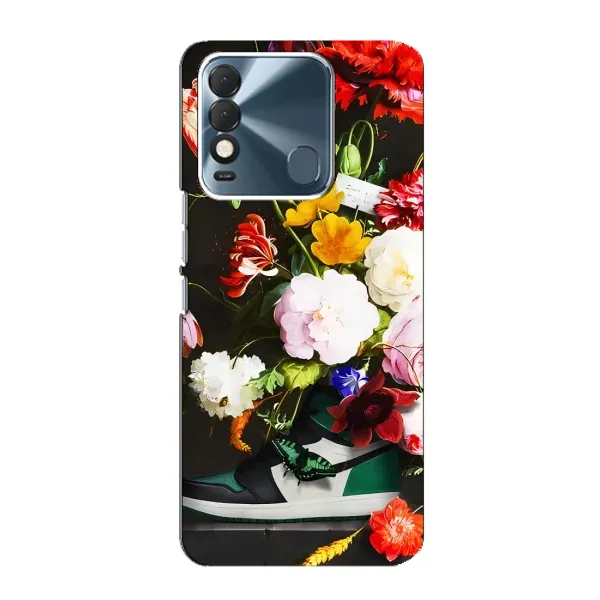 Чехол с принтом «Nike цветы» для TECNO Spark 8